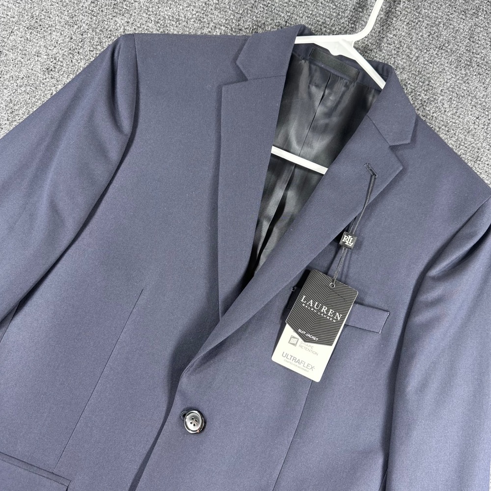 Lauren Ralph Lauren Suit Jacket Mens 16R 16 Regular Navy Bloxbury Ultraflex NWT
